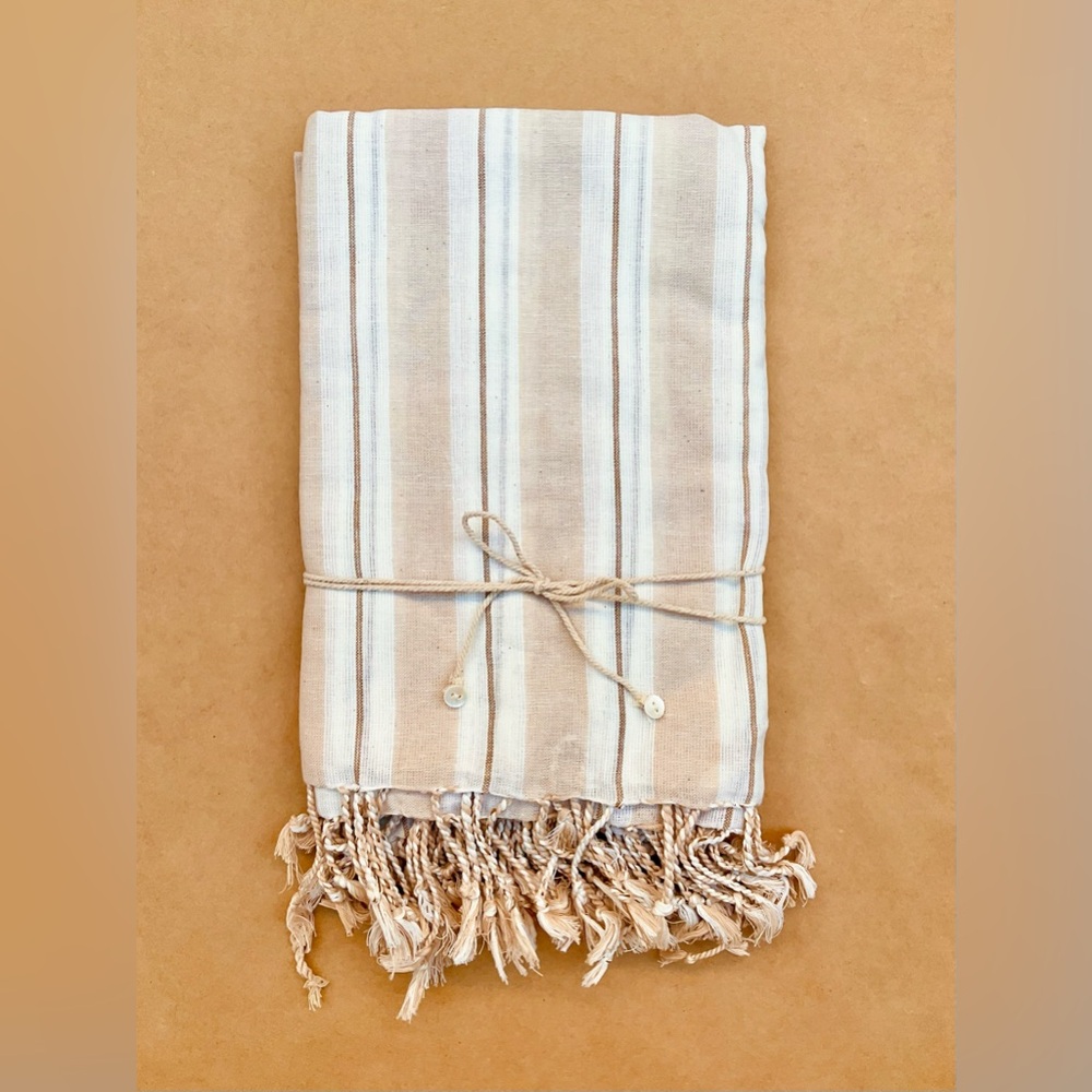 Anthro ❉ Chan Luu Stripe Cotton Dish Towels in Rose Set of 4 - Picture 5 of 10